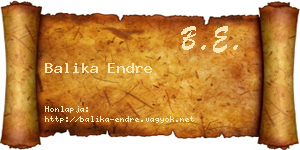 Balika Endre névjegykártya